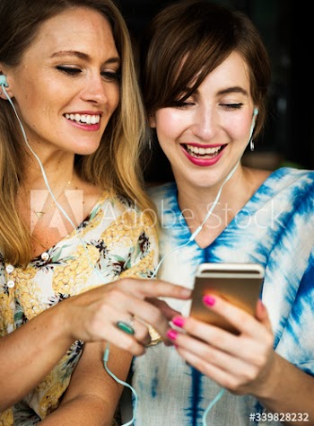 Young Women Travel Together Concept