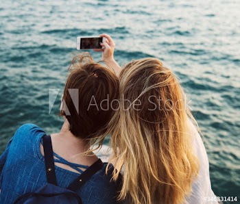 Young Women Travel Together Concept