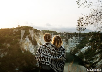 Young Women Travel Together Concept