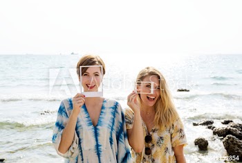 Young Women Travel Together Concept