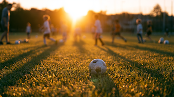 Youth Soccer Training at Sunset