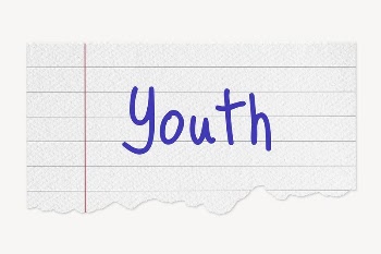 Youth word typography, torn stationery | Free PSD - rawpixel