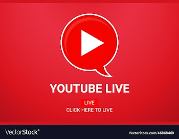 youtube live button of speech bubble with play