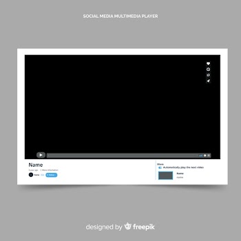 Youtube video player template vectorized Free Vector