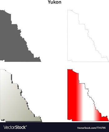 Yukon blank outline map set vector image