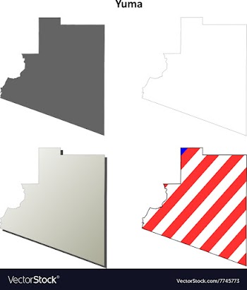 Yuma County Arizona outline map set vector image