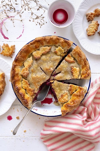 Yummy baked cherry pie homemade thanksgiving dessert