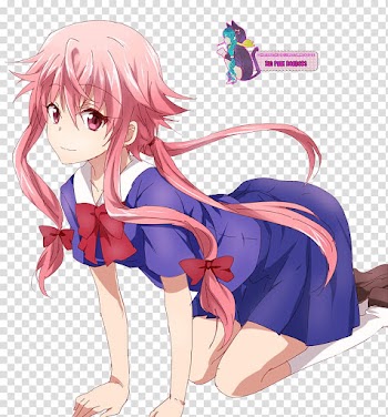Yuno Gasai Render, female anime character transparent background PNG clipart