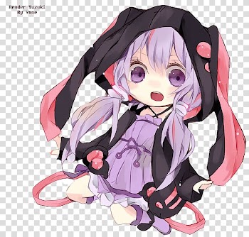 Yuzuki Yukari Chibi Vocaloid Hatsune Miku Anime, Chibi transparent background PNG clipart