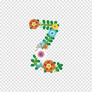 Z Letter Computer file, Wreath letter Z transparent background PNG clipart