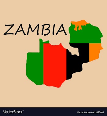 Zambia map and flag in white background vector image