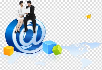 Zaozhuang Symbol Virtual hosting Banner Virtual private server, Men and women on the @ symbol transparent background PNG clipart