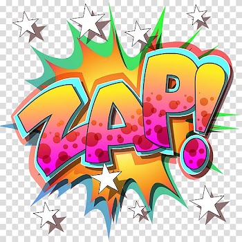 Zap! banner illustration, Pop art Comics Comic book , Yellow change, English stars, explosive stickers transparent background PNG clipart