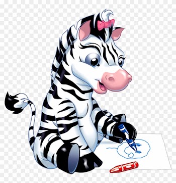 Zebra Cross Stitch Bookmark Pattern - Girl Zebra Cartoon