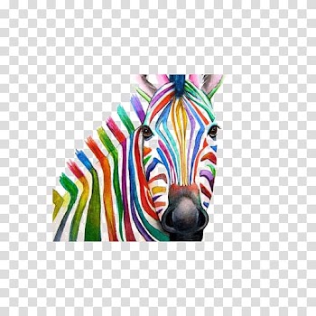 Zebra Horse Northern giraffe Watercolor painting, Color zebra transparent background PNG clipart