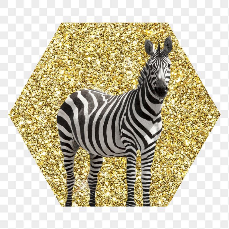 Zebra png badge sticker, gold | Free PNG - rawpixel