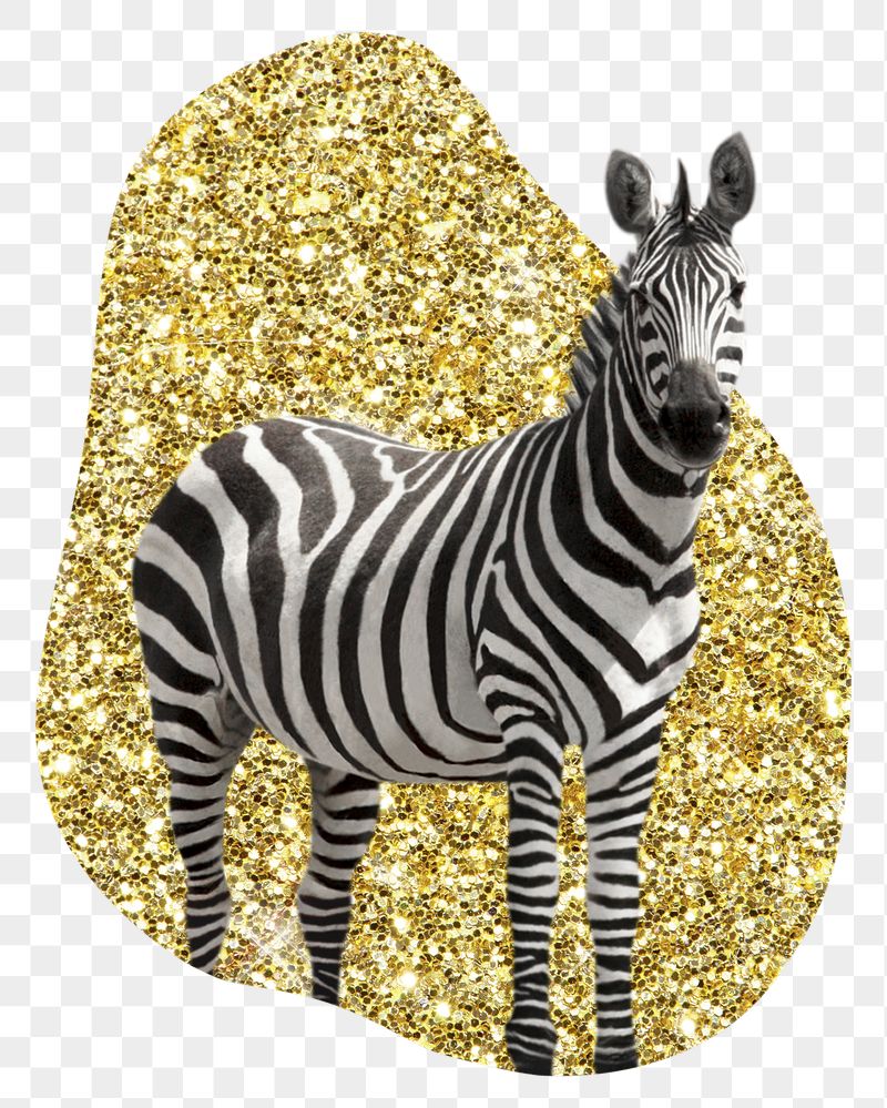Zebra png badge sticker, gold | Free PNG - rawpixel