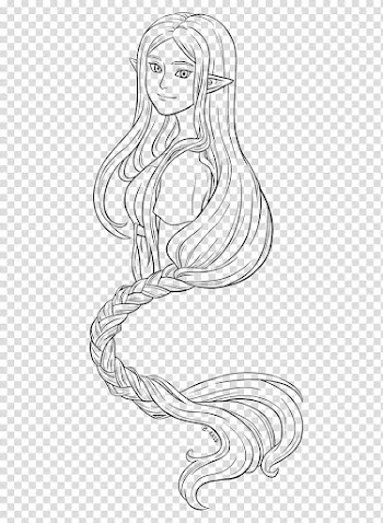 Zelda Hair Line Art transparent background PNG clipart