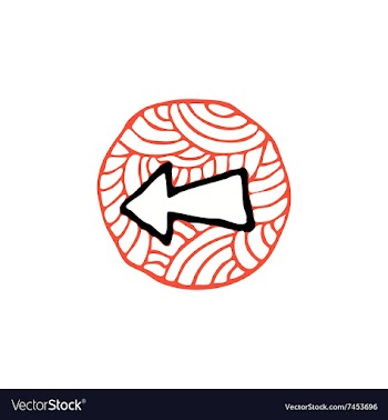 Zentangle icon arrow back vector image