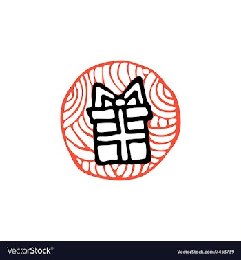 Zentangle icon gift box vector image
