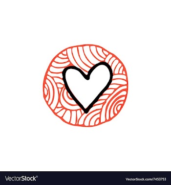 Zentangle icon heart vector image
