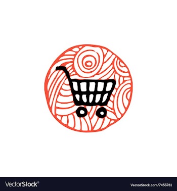 Zentangle icon shop cart vector image