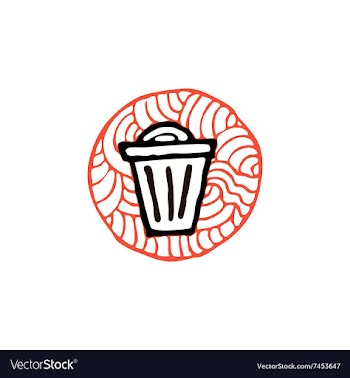 Zentangle icon trash bin vector image