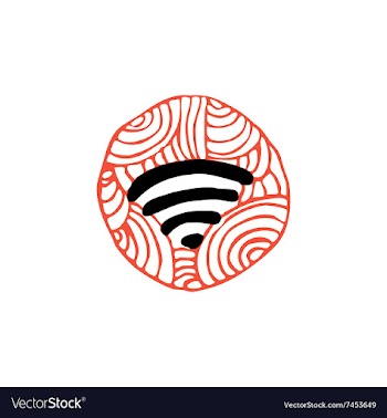 Zentangle icon wifi vector image