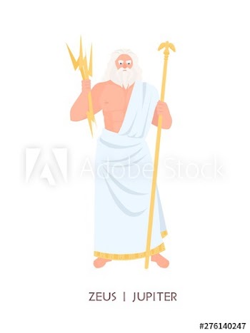 Zeus or Jupiter - main Olympian deity, god of sky, lightning, thunder from ancient Greek and Roman religion