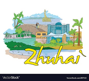 Zhuhai doodles vector image
