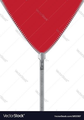 Zipper with red and white background vector image