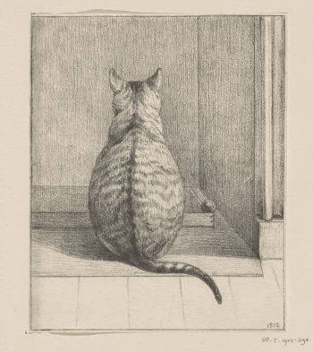 Zittende kat, van achteren (1812) | Free Photo - rawpixel