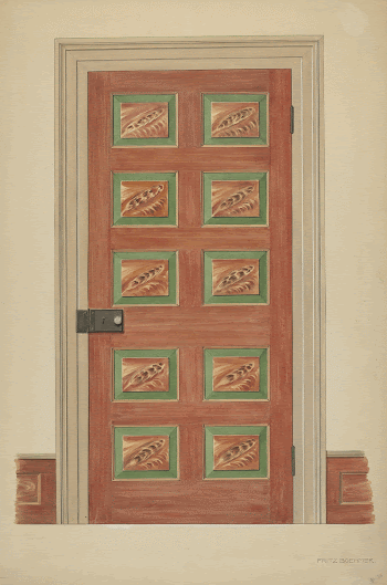 Zoar Door (c. 1938) by Fritz | Free Photo - rawpixel
