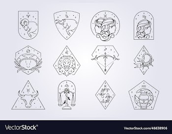 zodiac astrology horoscope signs line art design