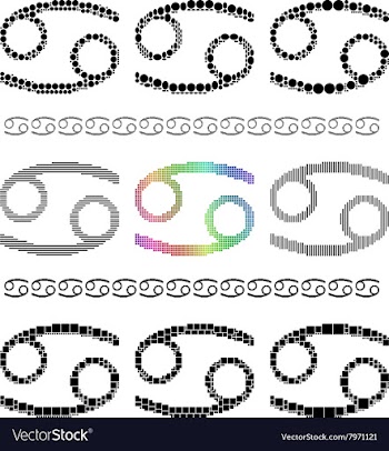 Zodiac Sign Cancer Set vector image