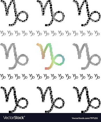 Zodiac Sign Capricorn Set vector image