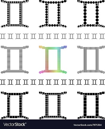 Zodiac Sign Gemini Set vector image