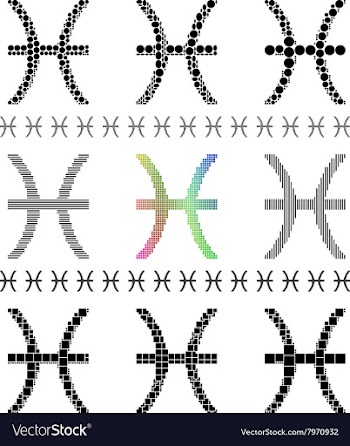 Zodiac Sign Pisces Set vector image