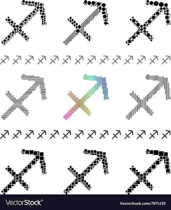 Zodiac Sign Sagittarius Set vector image