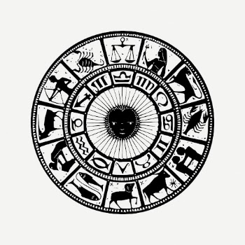 Zodiac wheel drawing clipart, astrology | Free PSD - rawpixel