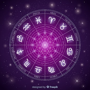 Zodiac wheel on a space background