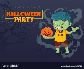 zombie cartoon halloween character with halloween