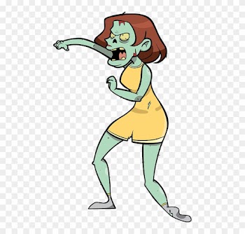 Zombie Clipart Creative Commons - Scared Cartoon Girl Transparent Background