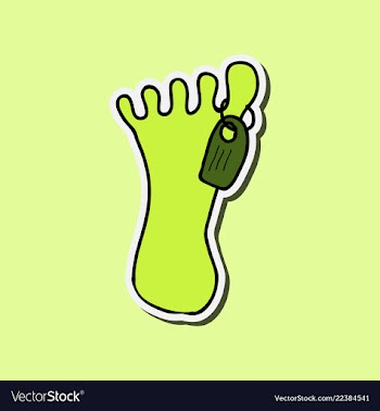 Zombie foot cartoon vector image