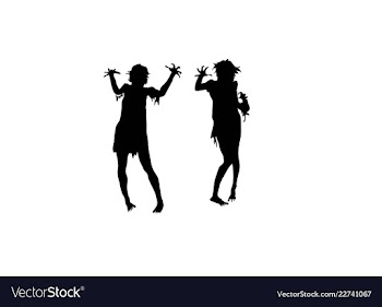  					Zombie silhouettes vector image														