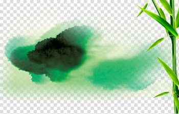 Zongzi Bamboo Watercolor painting Ink wash painting Green, Green landscape bamboo decoration background transparent background PNG clipart