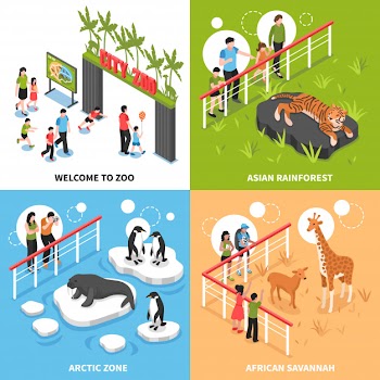 Zoo 2x2 isometric design concept Free Vector