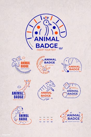 Zoo animal badge set | Free stock vector - 1205063