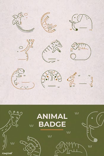 Zoo animal badge set | Free stock vector - 1205090