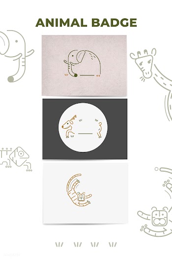 Zoo animal badge set | Free stock vector - 1205094